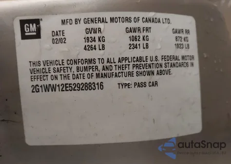 2002 Chevrolet Monte Carlo Ls из США, поврежденный, VIN 2G1WW12E529288316